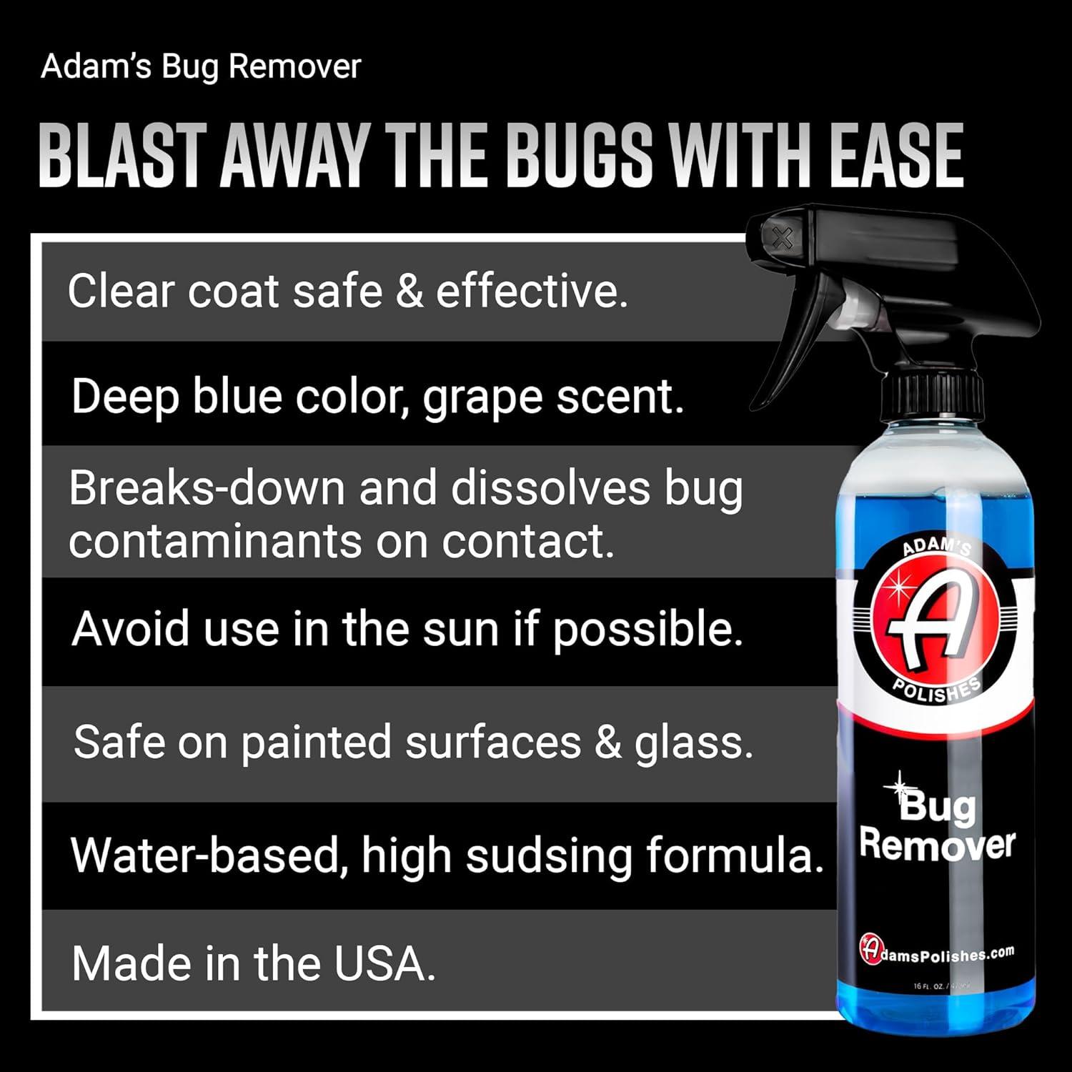 imageAdams Bug Remover Gallon Effectively Remove Contaminants From Car Paint Windows or Bumper Parts ampamp Accessories After Travel Road Trip Spray During Car Wash or Dry Dissolves On Contact16 Fl Oz Pack of 1