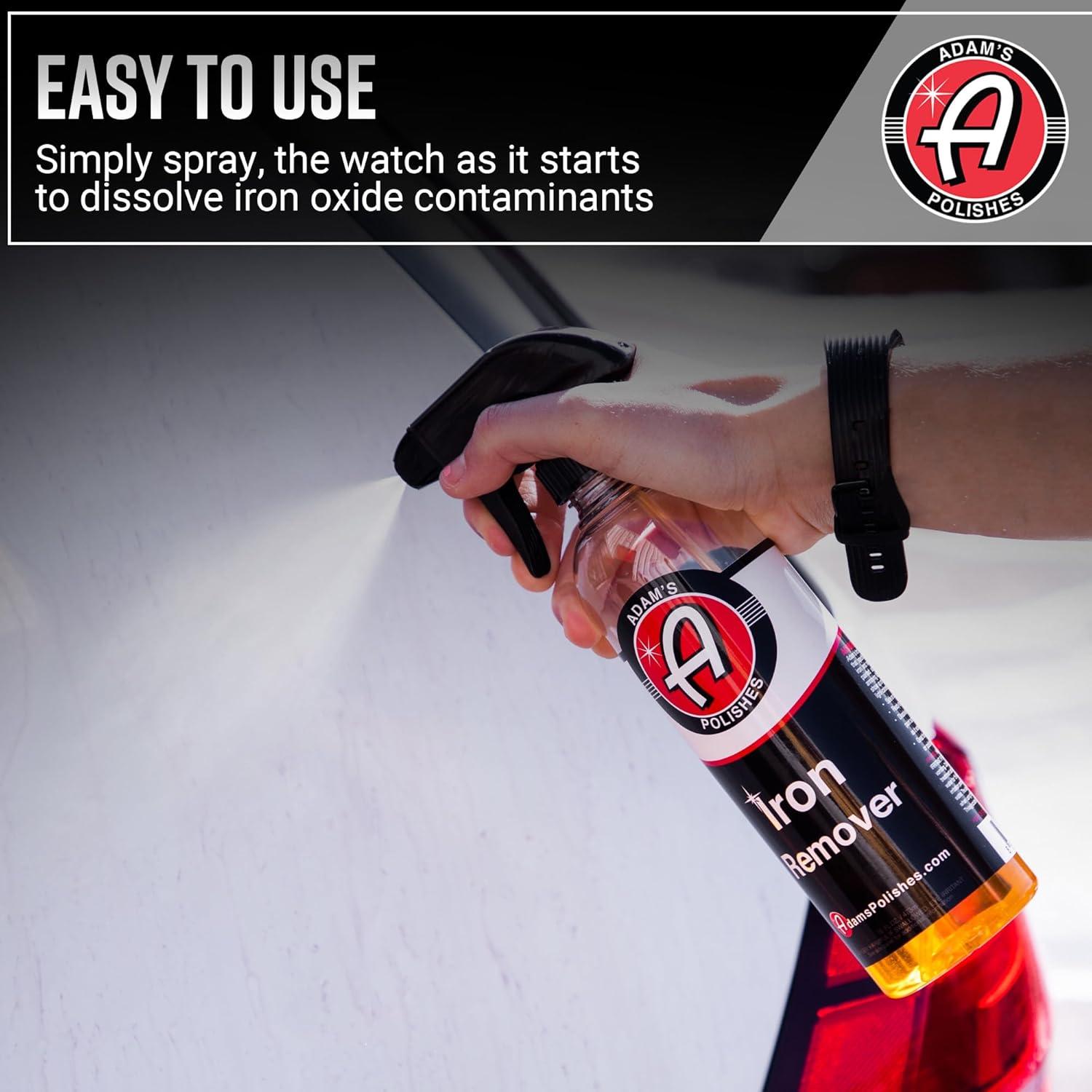 imageAdams Iron Remover 16oz 2 Pack Fallout ampamp Iron Remover Spray for Car Detailing Removes Iron Particles in Auto Paint Wheels Motorcycle RV ampamp Boat Use Before Clay Bar Wax or Car Wash128 fl oz Gallon