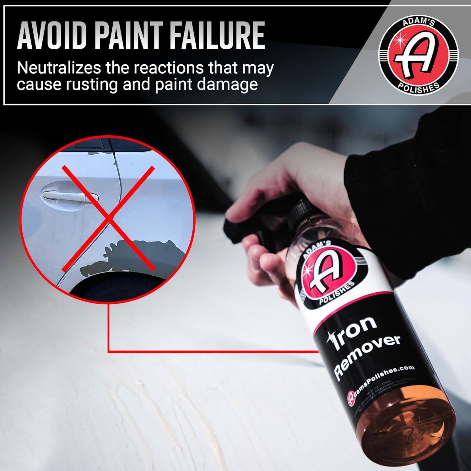 imageAdams Iron Remover 16oz 2 Pack Fallout ampamp Iron Remover Spray for Car Detailing Removes Iron Particles in Auto Paint Wheels Motorcycle RV ampamp Boat Use Before Clay Bar Wax or Car Wash128 fl oz Gallon