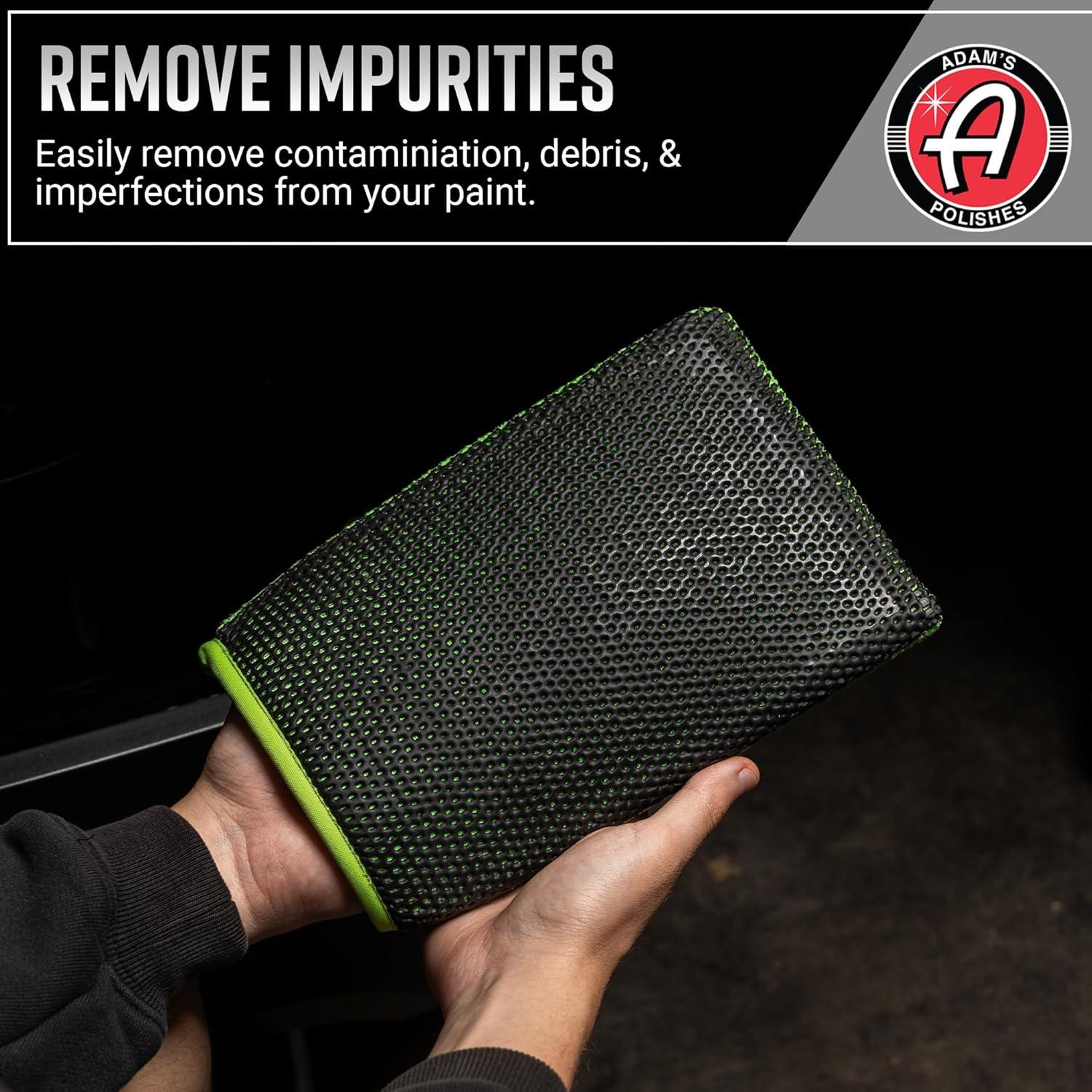 imageAdams Polishes Clay Mitt Medium Grade Clay Bar Infused Mitt Car Detailing Glove Quickly Removes Debris from Your Paint Glass Wheels ampamp More Green 1pkGreen 2pk