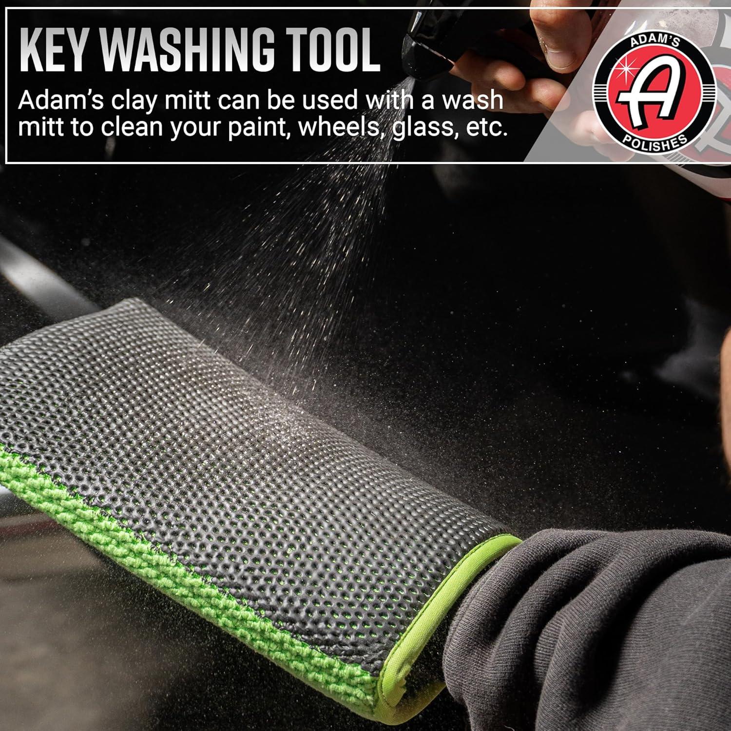 imageAdams Polishes Clay Mitt Medium Grade Clay Bar Infused Mitt Car Detailing Glove Quickly Removes Debris from Your Paint Glass Wheels ampamp More Green 1pkGreen 2pk