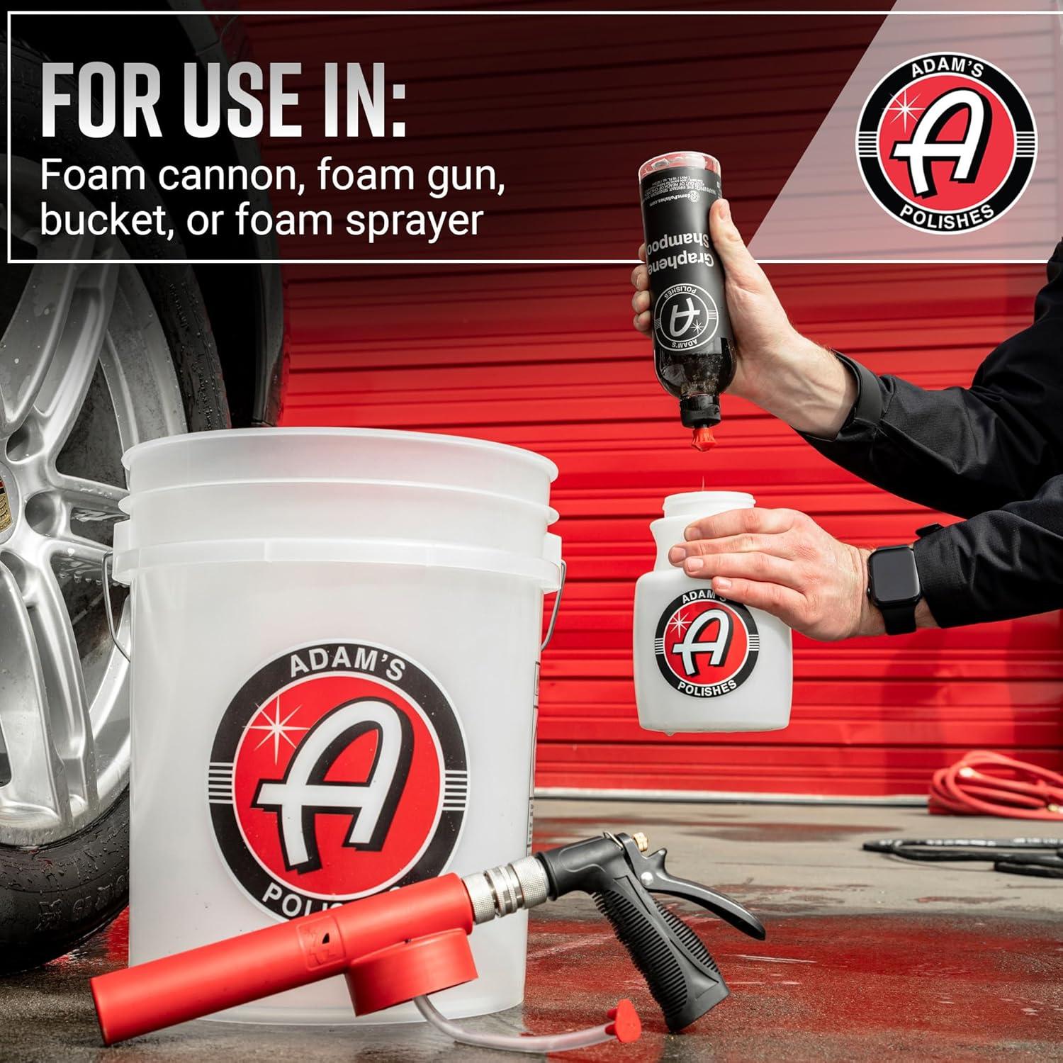 imageAdams Polishes Graphene Shampoo 16oz Ceramic Coating Infused Car Wash Soap Powerful Cleaner ampamp Protection In One Step pH Neutral High Suds For Foam Cannon Foam Gun Or Detailing Bucket640 Fl Oz Pack of 1