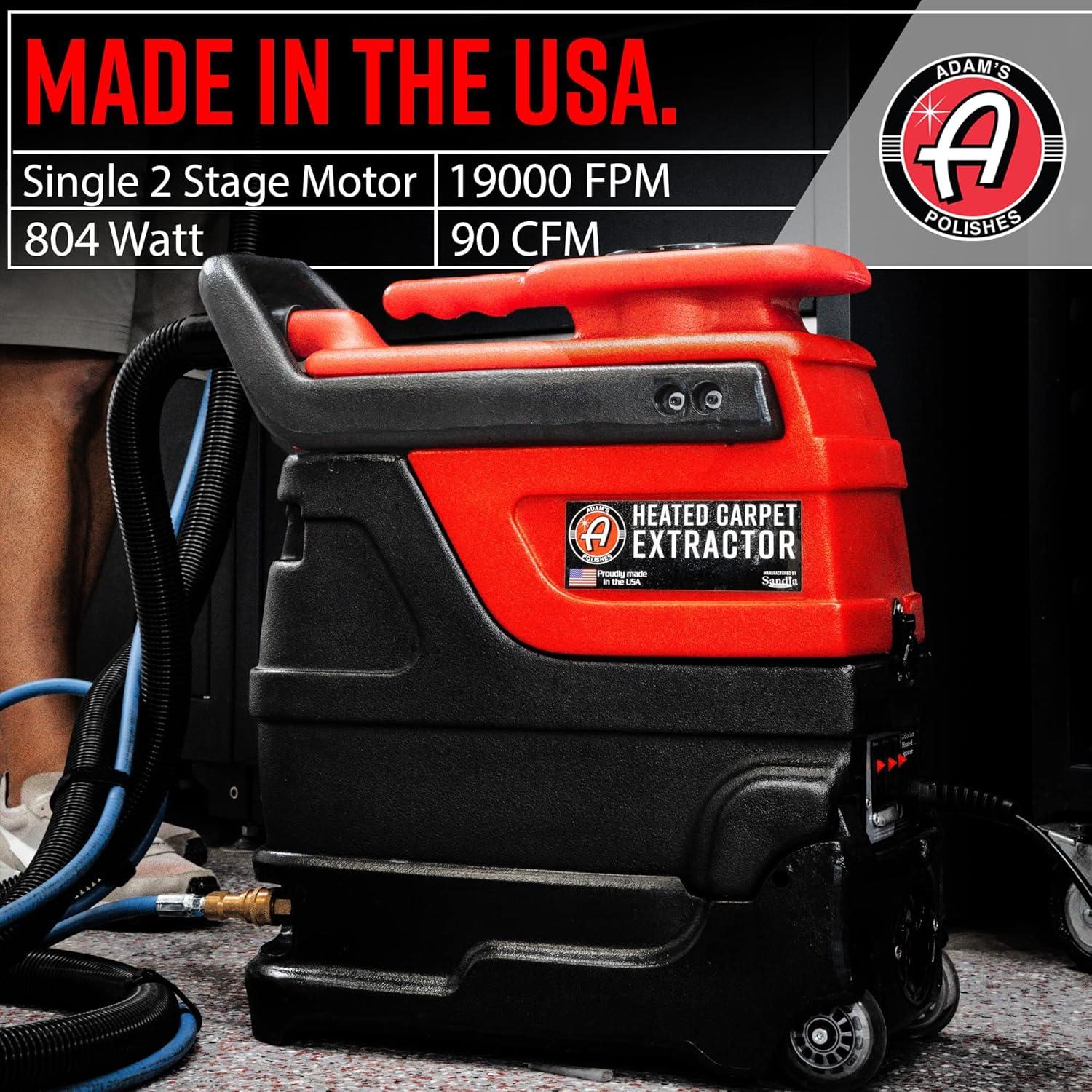 imageAdams Polishes Heated Carpet Extractor Powerful 200 Degree Spot and Upholstery Cleaner Clear Head Hand Tool 15 Foot Hose Easy Dirt and Spot Removal for Vehicles