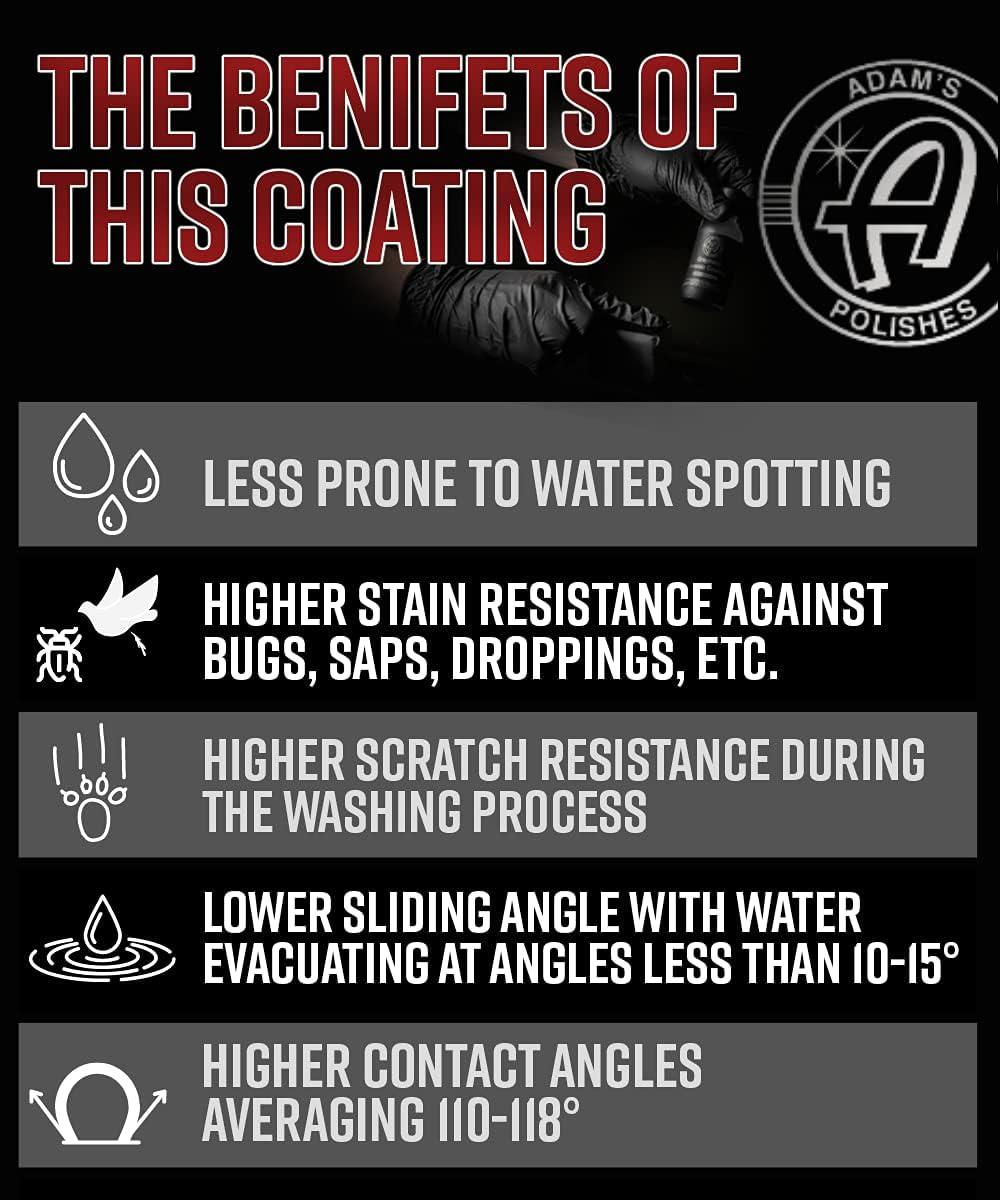 imageAdams Polishes UV Graphene Ceramic Coating Bundle 10H Ceramic Coating for Cars WUV Glow Technology 7 Years of Protection Apply After Car Wash Clay Bar Car Buffer Polisher Boat RV Motorcycle