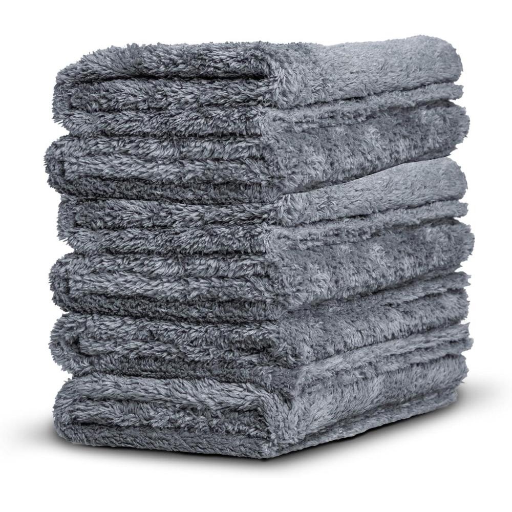 imageAdams Borderless Grey Microfiber Towel 1pk  Premium Ultra Soft Car Detailng Towel Cloths 480gsm  Safe for Car Wash Home Cleaning ampamp Pet Drying Cloths 16 Inch x 16 InchPack of 6