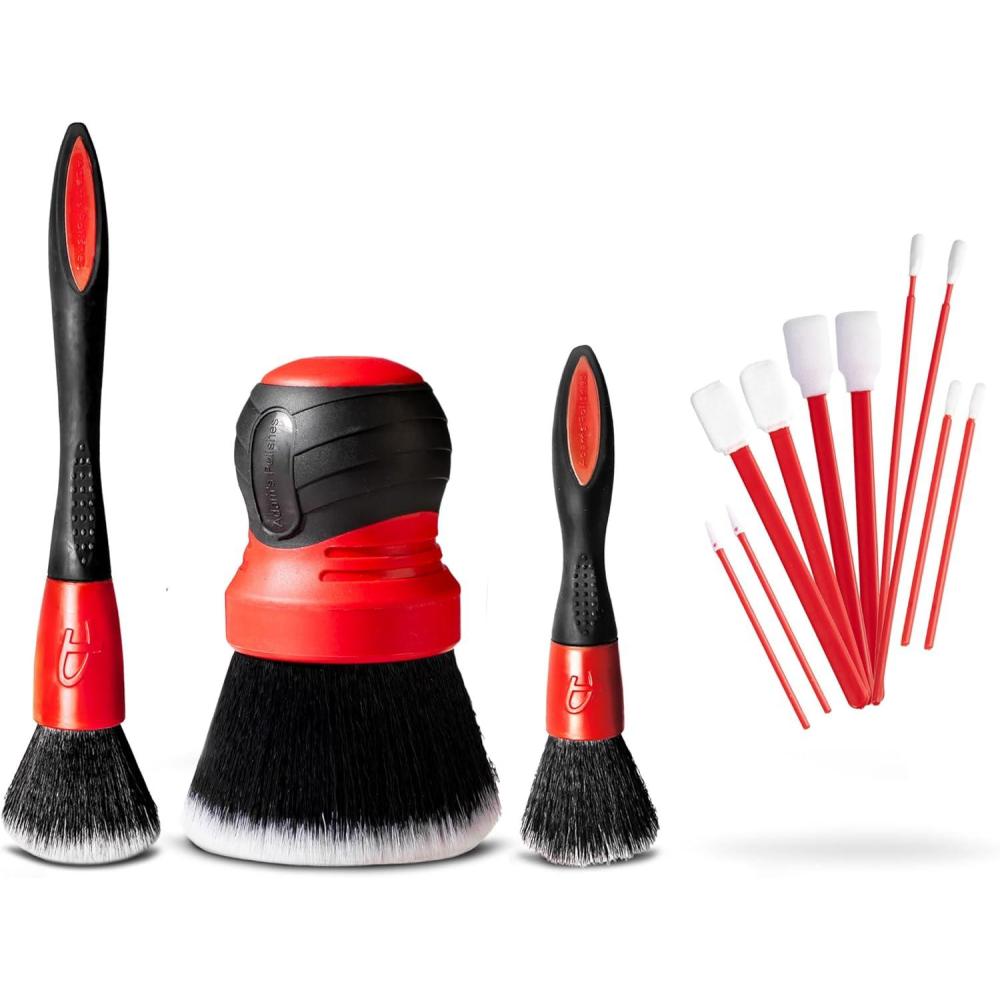 imageAdams Interior Detailing Brush Kit 4Item Premium Autotmotive Cleaning Brushes for Removing Dust Dirt ampamp Hair from Your Cars Interior Surfaces Including Seats Air Vents Steering Wheel Etc