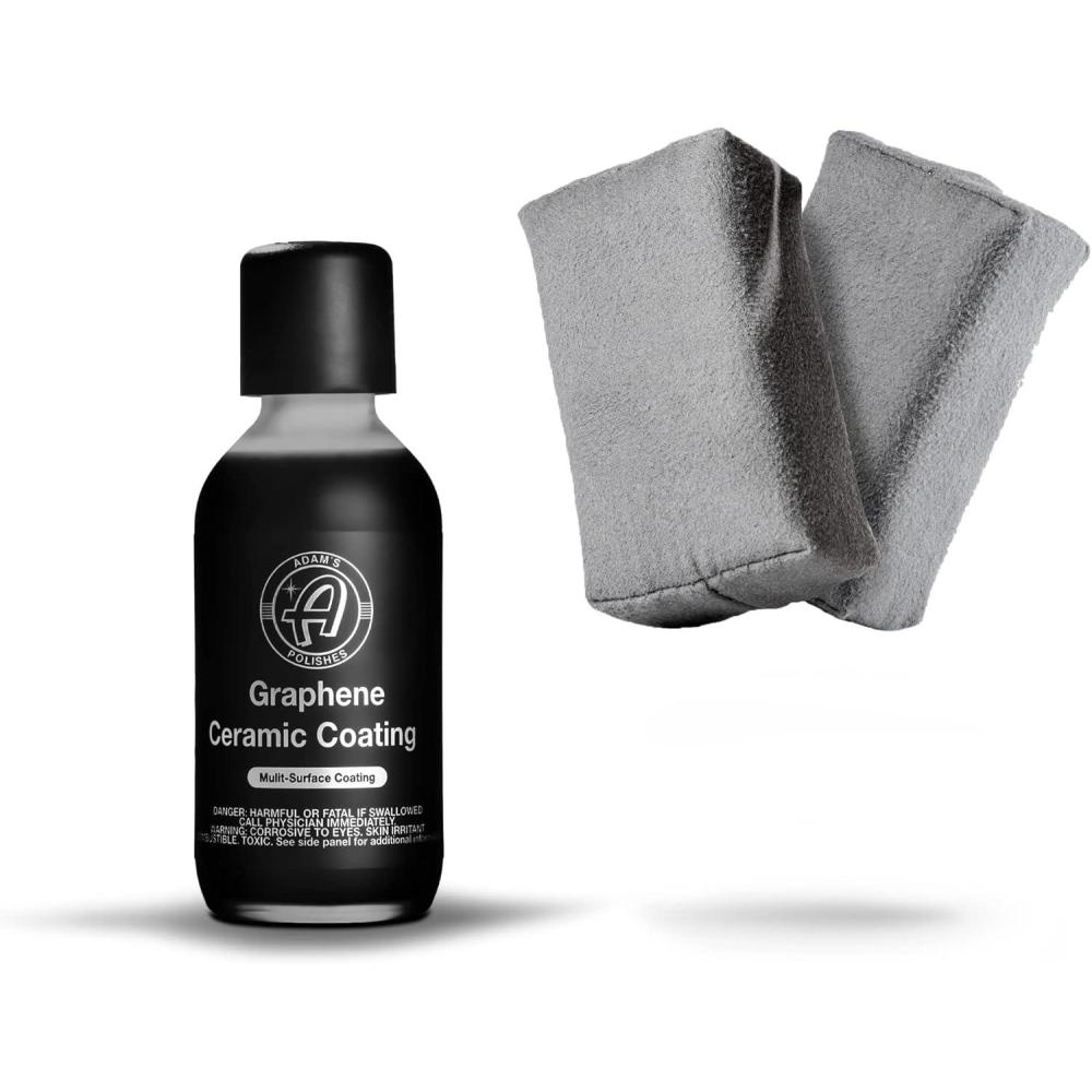 imageAdams Polishes UV Graphene Ceramic Coating Bundle 10H Ceramic Coating for Cars WUV Glow Technology 7 Years of Protection Apply After Car Wash Clay Bar Car Buffer Polisher Boat RV Motorcycle