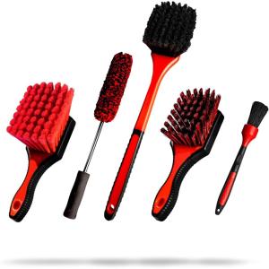Adam’s Complete Wheel & Tire Brush Kit (5-Item) – Includes Wheel Brush, Tire Brush, Barrel Brush, Lug Nut Brush & Fender Brush for Complete Wheel & Tire Auto Detailing(5-Item)