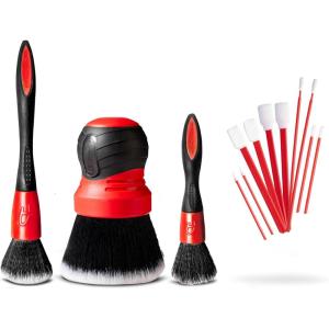 Adam’s Interior Detailing Brush Kit (4-Item)- Premium Autotmotive Cleaning Brushes for Removing Dust, Dirt, & Hair from Your Car’s Interior Surfaces Including Seats, Air Vents, Steering Wheel, Etc.