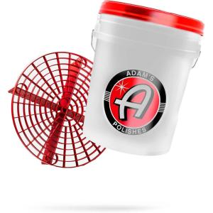 Adam’s Polishes Car Wash Buckets 5 Gallon Bucket + Grit Guard 2 Pack Perfect Car Detailing Tool for Car Washing & Garage Storage | Stores Car Wash Soap, Foam Cannon, Foam Gun, Microfiber Towels(5 Gallon Bucket + Grit Guard + Gamma Seal Lid)