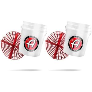 Adam’s Polishes Car Wash Buckets 5 Gallon Bucket + Grit Guard 2 Pack Perfect Car Detailing Tool for Car Washing & Garage Storage | Stores Car Wash Soap, Foam Cannon, Foam Gun, Microfiber Towels(5 Gallon Bucket + Grit Guard (2 Pack))