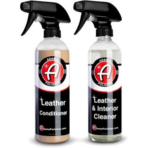 Adam’s Polishes Leather Care Kit – Leather Cleaner & Conditioner Car Cleaning Supplies | UV Protection for Interior Accessories Steering Wheel Seat Dash Vinyl Shoe Polish Jacket(16 Fl Oz (Pack of 2))