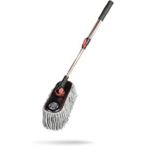 Adam’s Polishes Microfiber Duster – Exterior Soft Premium Large Car Duster Kit Extendable Handle with Long Pole, Safe On Paint & Removes Dust, Pollen, Dirt, Cotton, Hair & More