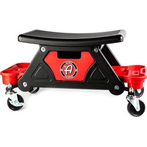 Adam’s Polishes Mobile Rolling Utility Creeper Seat for Mechanics & Detailers – With Storage Trays for Tools