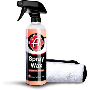 Adam’s Polishes Spray Wax 16oz – Premium Infused Carnauba Car Wax Spray For Shine, Polish & Top Coat Paint Protection | Car Wash Enhancer & Clay Bar Lubricant | Car Boat Motorcycle RV Detailing(8 Fl Oz (Pack of 2))
