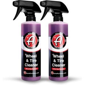 Adam’s Polishes Wheel & Tire Cleaner (16oz, Pack of 2) – Professional All in One Tire & Wheel Cleaner Car Wash Well Cleaning Spray for Car Detailing, Safe On Most Rim Finishes(16 fl. oz (2 Pack))
