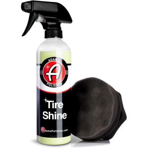 Adam’s Tire Shine 16oz – Easy to Use Spray Tire Dressing W/ SiO2 for Glossy Wet Tire Look w/No Sling | Works on Rubber, Vinyl & Plastic | USA Made(Combo)