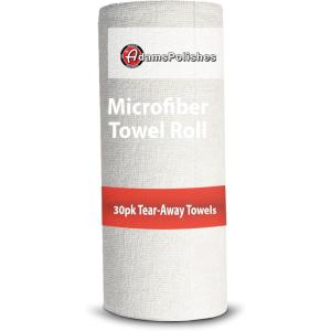 Adam’s Polishes Microfiber Towel Roll – 30 Pack Tear-Away Reusable Towels – 12 x 12 (1-Pack)(Tan)