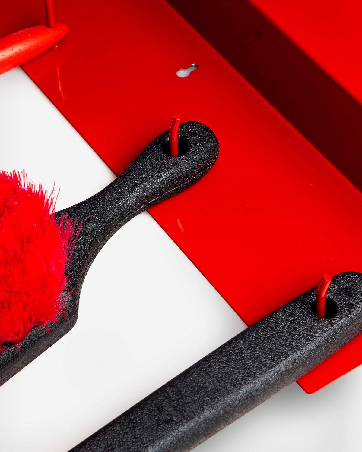 imageAdams Polishes Brush Holder All Purpose Garage Shelf  Thick Gauge Steel Construction  Durable All Metal System Safely Stores Your Detailing Brushes ampamp Tools