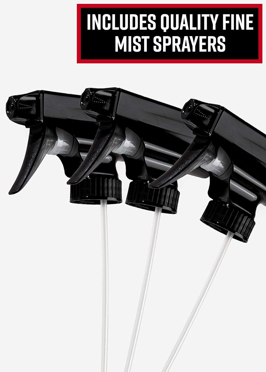 imageAdams Polishes Empty Labelled Bottle 16 oz 3 Pack  Heavy Duty Chemical Resistant Bottle and Sprayer  Perfect for Gallon Refills