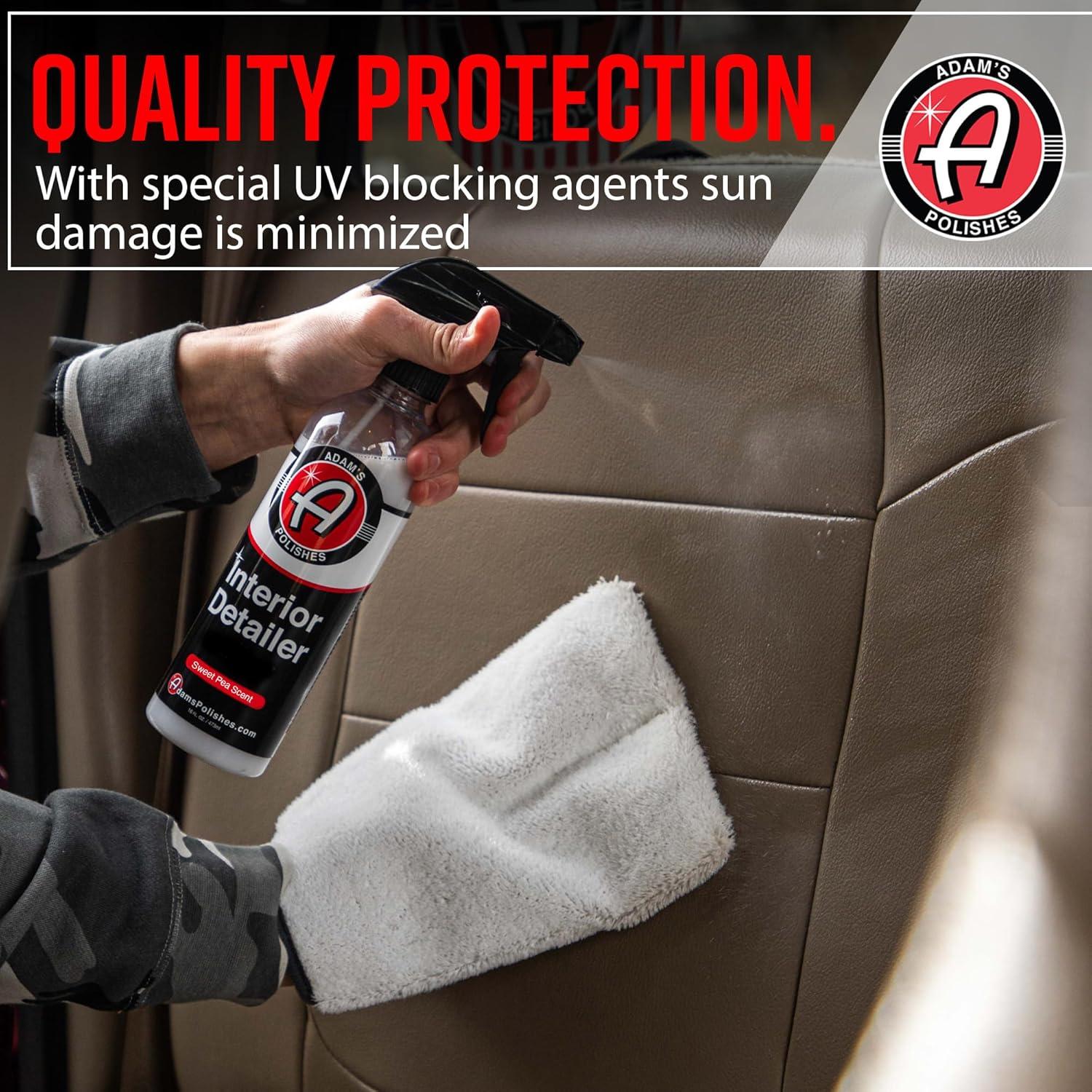 imageAdams Polishes Interior Detailer 16 fl oz Sweet Pea  Total Car Interior Cleaner Protectant ampamp Dressing  All Purpose Cleaner ampamp Leather Conditioner  Vinyl Dashboard Screen Seat Cleaner ampamp More