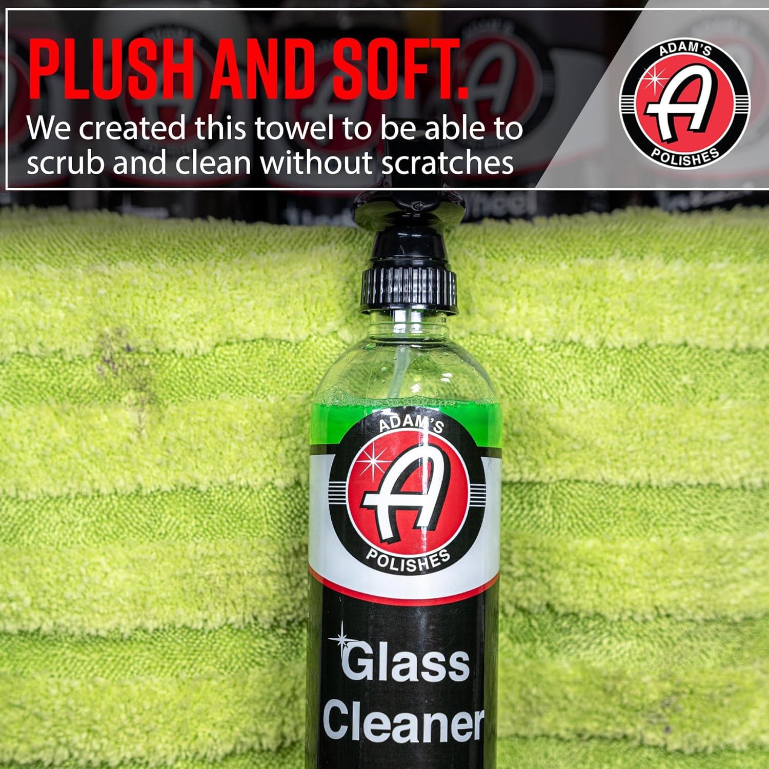 imageAdams Polishes Microfiber Glass Cleaning Towel  Two Sided Streak Free Glass Cleaning Towel  Soft Satin Stitched Edges 540 GSM 2 Pack12 Pack