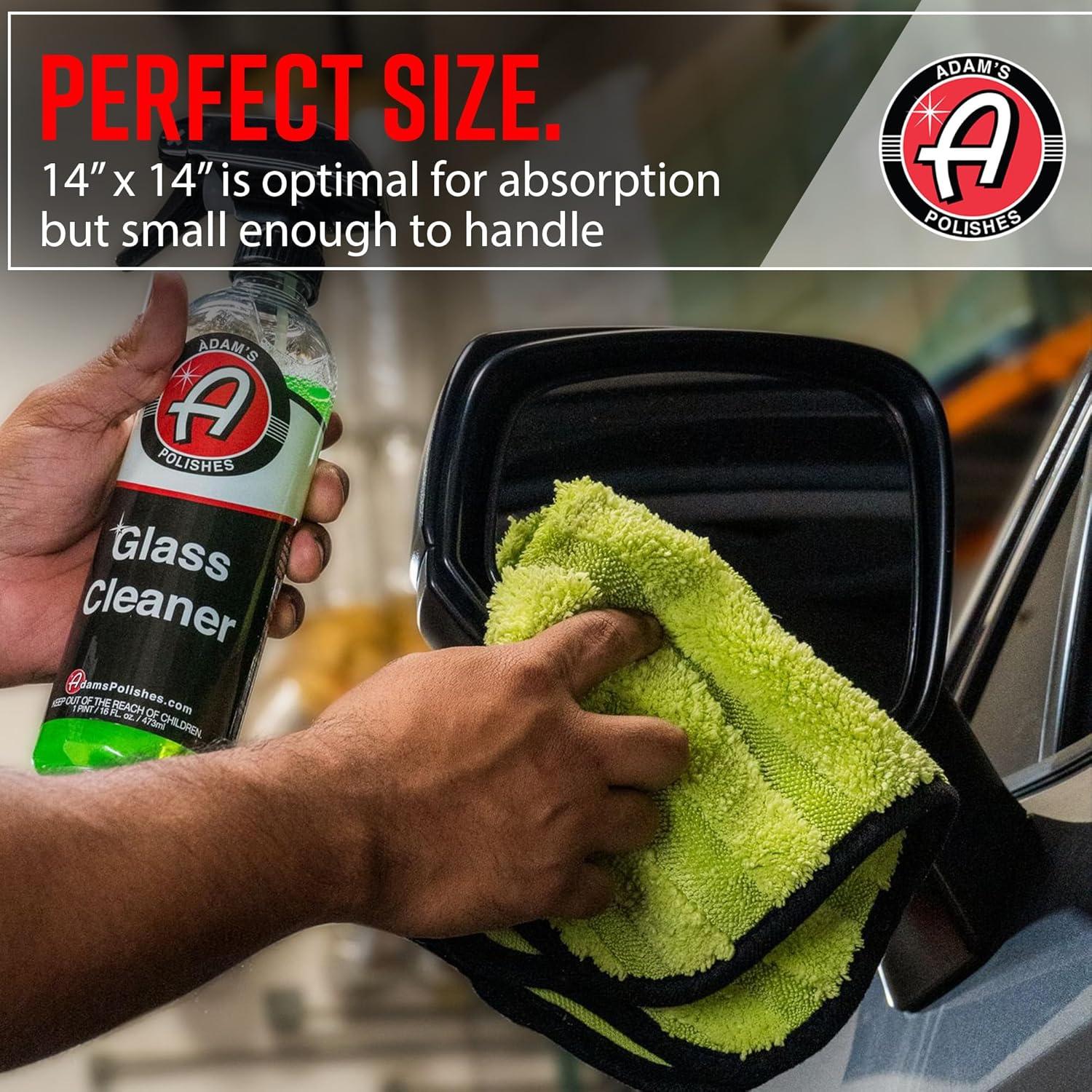 imageAdams Polishes Microfiber Glass Cleaning Towel  Two Sided Streak Free Glass Cleaning Towel  Soft Satin Stitched Edges 540 GSM 2 Pack2 Pack