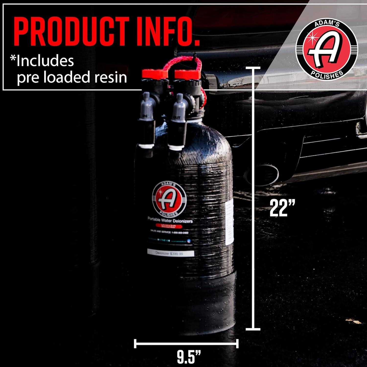 imageAdams Polishes Portable Spotless Water Deionizer  Eliminates Water Spots Spotless Rinse Touchless Detailing  Easy to Use Attaches to Regular Garden Hose Pro DeionizerStandard Deionizer