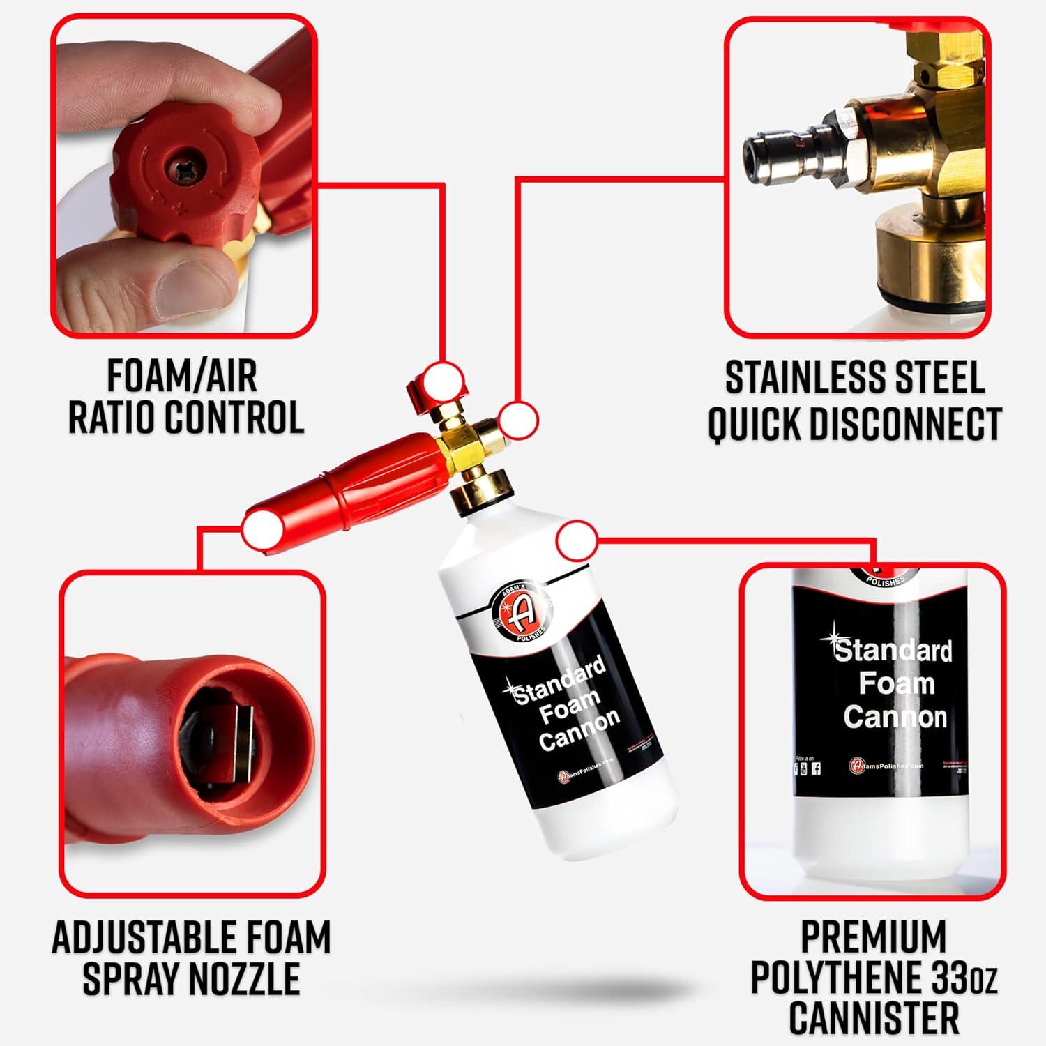 imageAdams Polishes Standard Foam Cannon  Foam Cannon Soap Sprayer for Car Wash Patio ampamp House Cleaning  Sprayer Cleaner Cannister for Pressure Washer