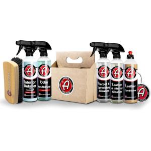 Adam’s Polishes Elite Interior – Includes 6 Iconic Cleaning Products for Total Interior Car Detailing | Accessories, Leather Seat Cleaner, Carpet Upholstery, Dash, Vinyl, Air Freshener – Pack of 6