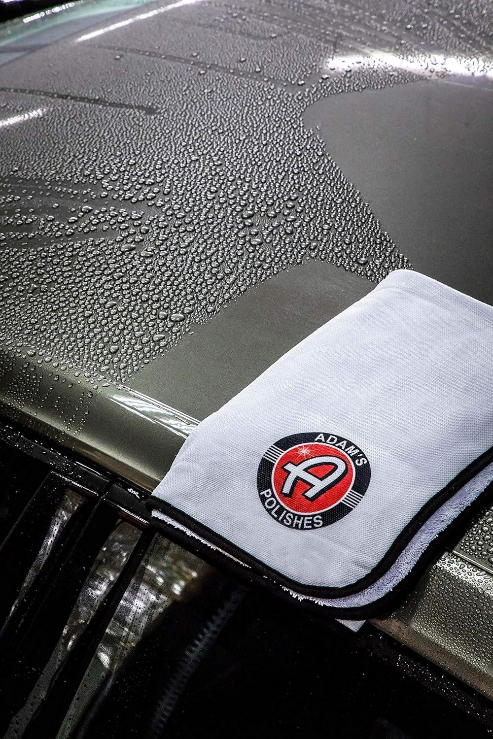 imageAdams Polishes Great White Microfiber Drying Towel 2 Pack 24in x 36in Soft ampamp Absorbent Towel That Wont Scratch or Swirl Delicate Surfaces The Safe Effortless Way to Dry Your Vehicle
