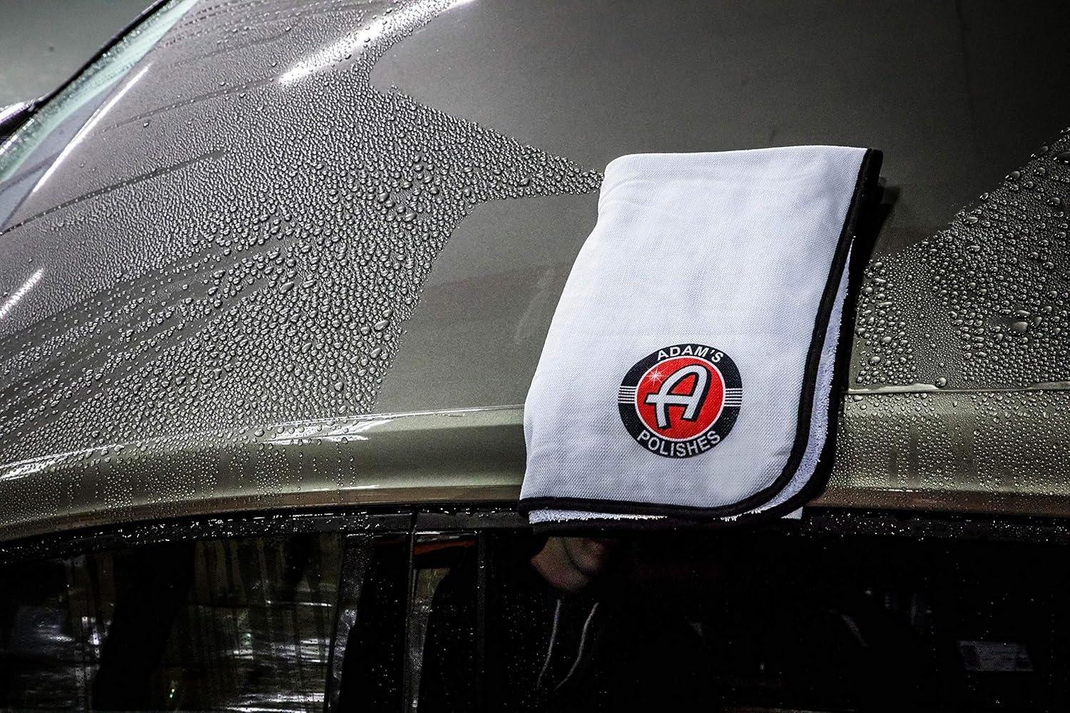 imageAdams Polishes Great White Microfiber Drying Towel 2 Pack 24in x 36in Soft ampamp Absorbent Towel That Wont Scratch or Swirl Delicate Surfaces The Safe Effortless Way to Dry Your Vehicle