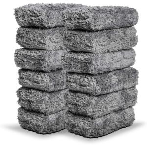 Adam’s Polishes Plush Microfiber Applicator Pad (12 Pack) – Microfiber Sponge Car Detailing Applicators | Use with Ceramic Coating for Cars, Car Wax, Paint Sealants, Compound, Polish, Glazes & More(12 Pack)