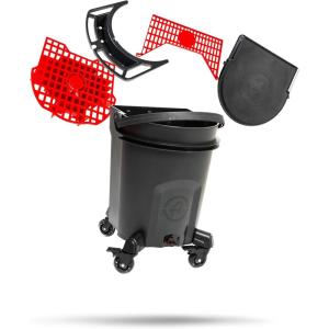 Adam’s Double Complete Premium Detailing Bucket – Car Wash Bucket with Grit Guard, Seat Pad, Organization Rack, Drain Plug, 2 Locking Wheels | Innovative Detail 5 Gallon Bucket Kit System(Twin)