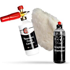 Adam’s Polishes Standard Foam Cannon, Graphene Shampoo & Wash Pad Bundle – Foam Cannon Soap Sprayer for Car Wash, Patio & House Cleaning | Sprayer Cleaner Cannister for Pressure Washer