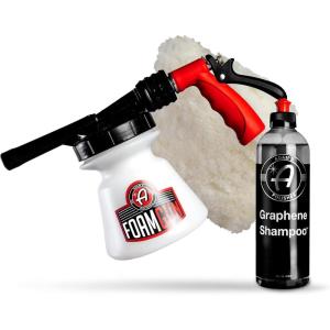 Adam’s Polishes Standard Foam Gun & Graphene Shampoo Bundle – Car Wash Foaming Sprayer for Garden Hose | Mix with Car Soap & Water & No Pressure Washer Required | Premium Grade Auto Detailing Tool