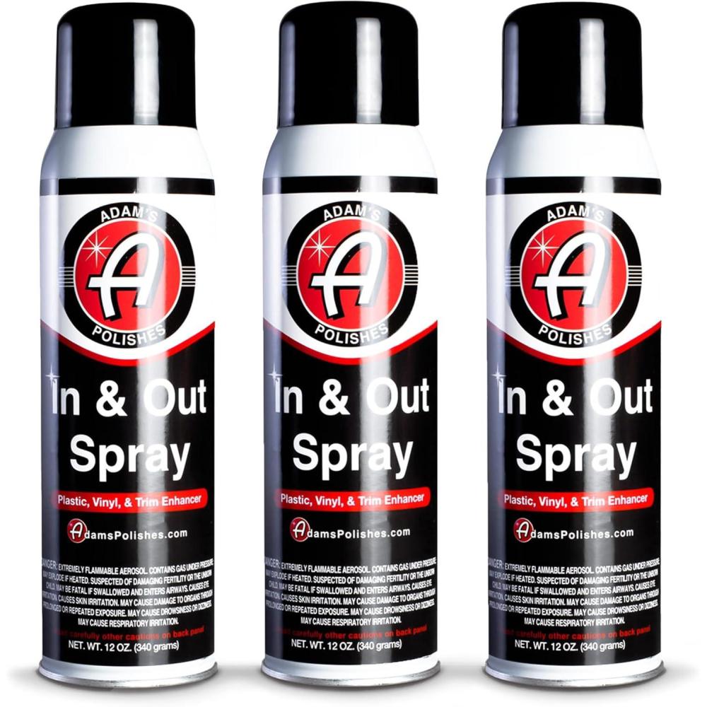 imageAdams Polishes in and Out Spray Car Detail Spray Nonfoaming Low Gloss Coating Deep Shine for Plastic and Trim Good for Hard to Reach Areas Watermelon Scent 3 Pack3 Pack