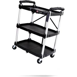 Adam’s Polishes Foldable Detailing Cart – Collapsible Storage Utility Rolling Service Cart for Tools, Auto, Home, Garage, Car, Boat, Truck, RV, and More