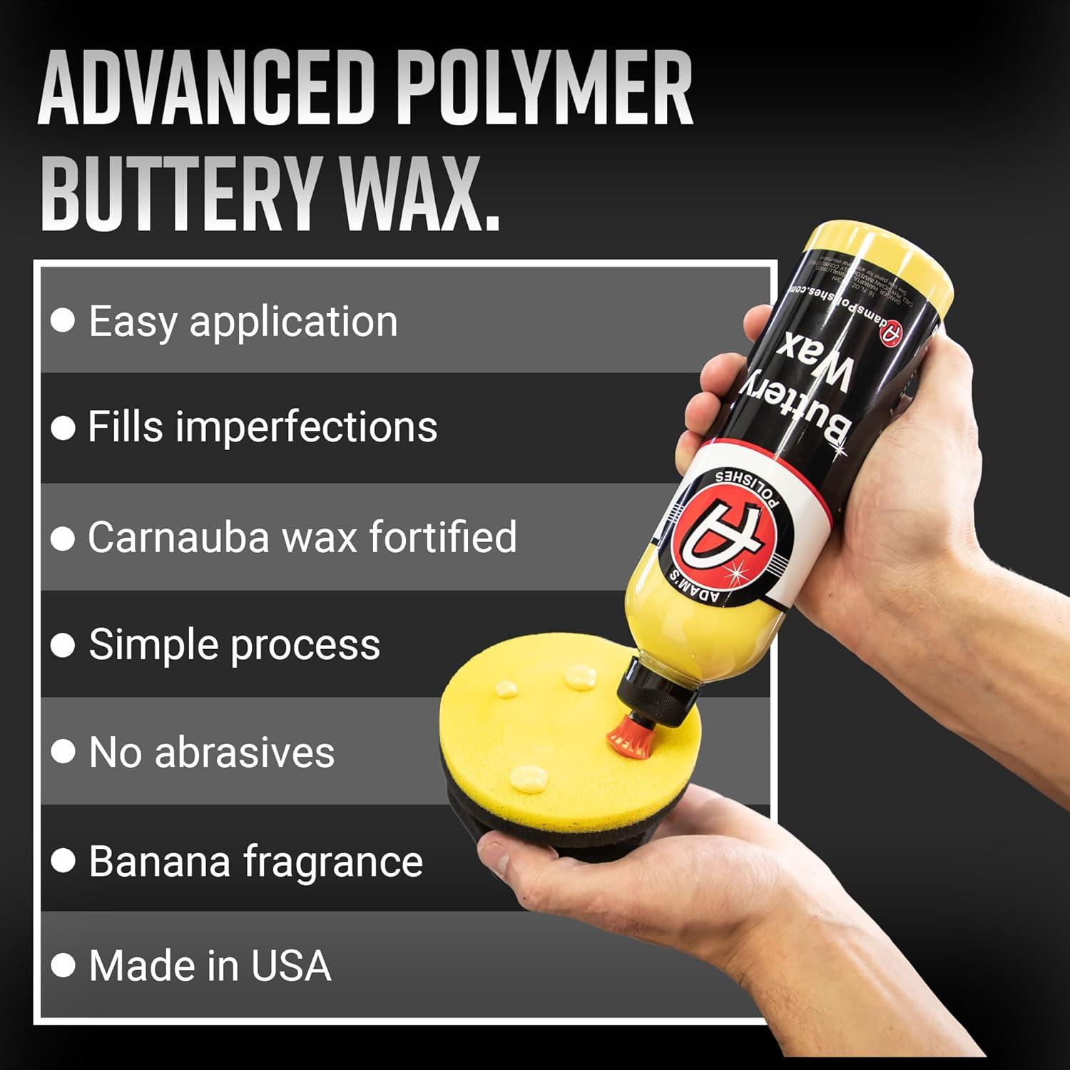 image:imageAdams Buttery Car Wax Kit Pure Carnauba Wax For Car Detailing Liquid Wet Wax After Car Wash For Shine Gloss amp Paint Protection Use W Car Cleaning Kit On Car Boat RV amp MotorcycleWax Kit
