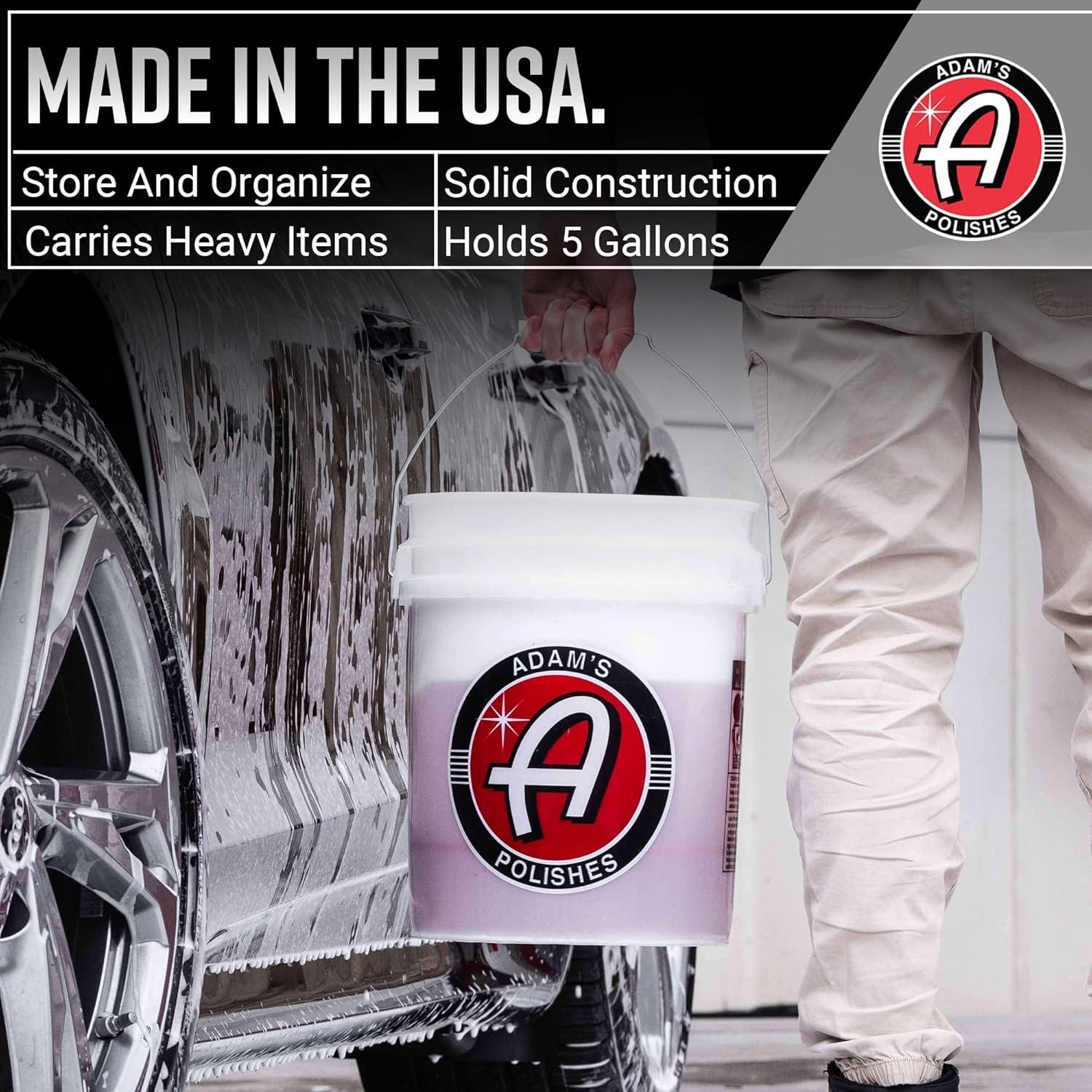 image:imageAdams Polishes Wash Bucket 35 Gallon Bucket Grit Guard Car Detailing Tool for Car Washing amp Garage Storage Stores Car Wash Soap Foam Cannon Foam Gun Microfiber Towels amp More5 Gallon Bucket