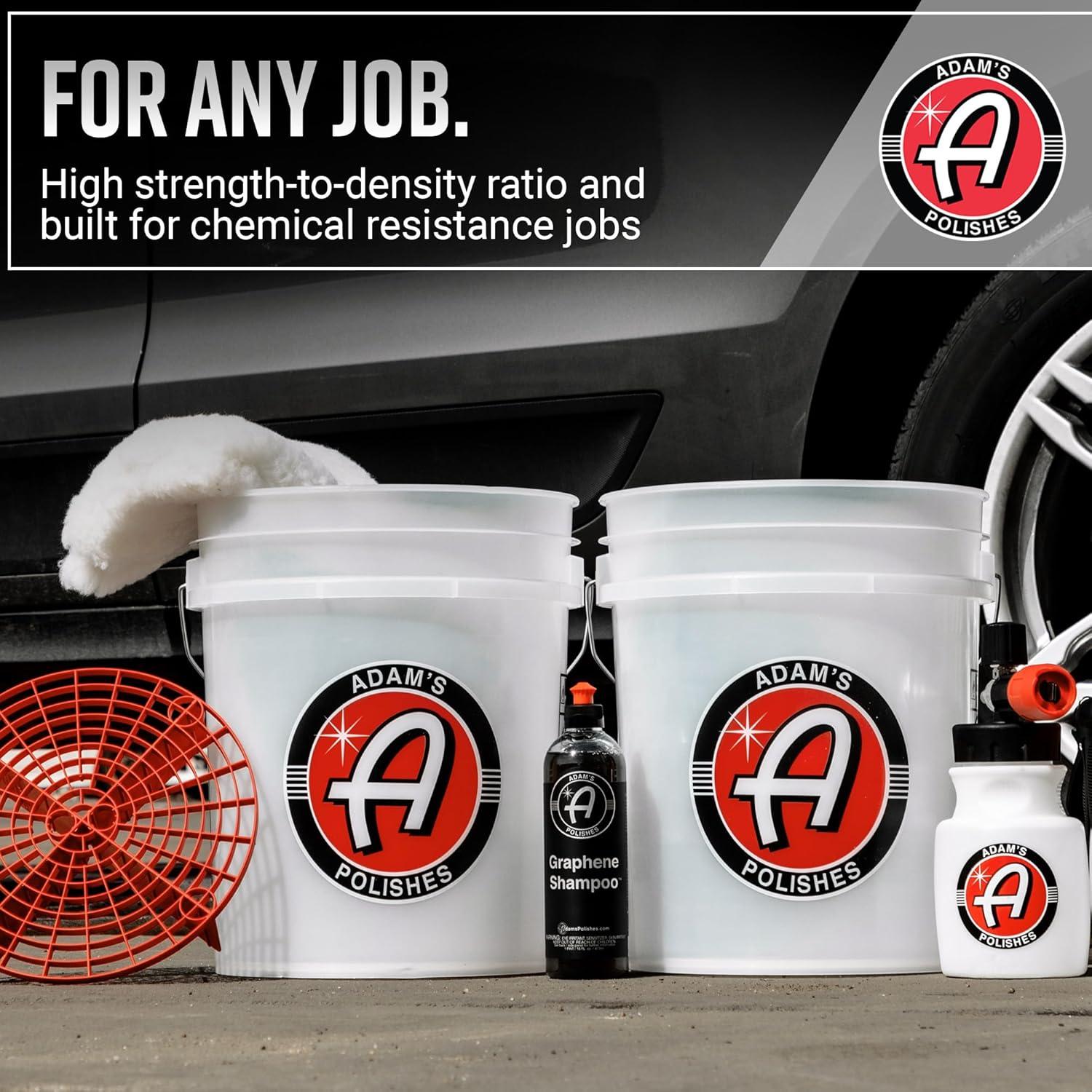 image:imageAdams Polishes Wash Bucket 35 Gallon Bucket Grit Guard Car Detailing Tool for Car Washing amp Garage Storage Stores Car Wash Soap Foam Cannon Foam Gun Microfiber Towels amp More5 Gallon Bucket